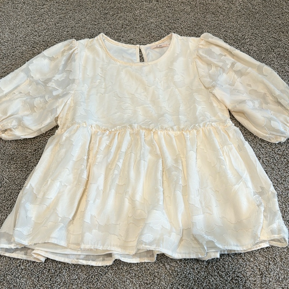 Mi Ami off white colored Peplum Blouse size xs